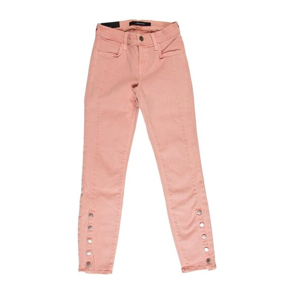 J. BRAND Womens Jeans 22 Suvi Pink Utility Snap Button Cuff Mid Rise Crop Skinny - Picture 1 of 9